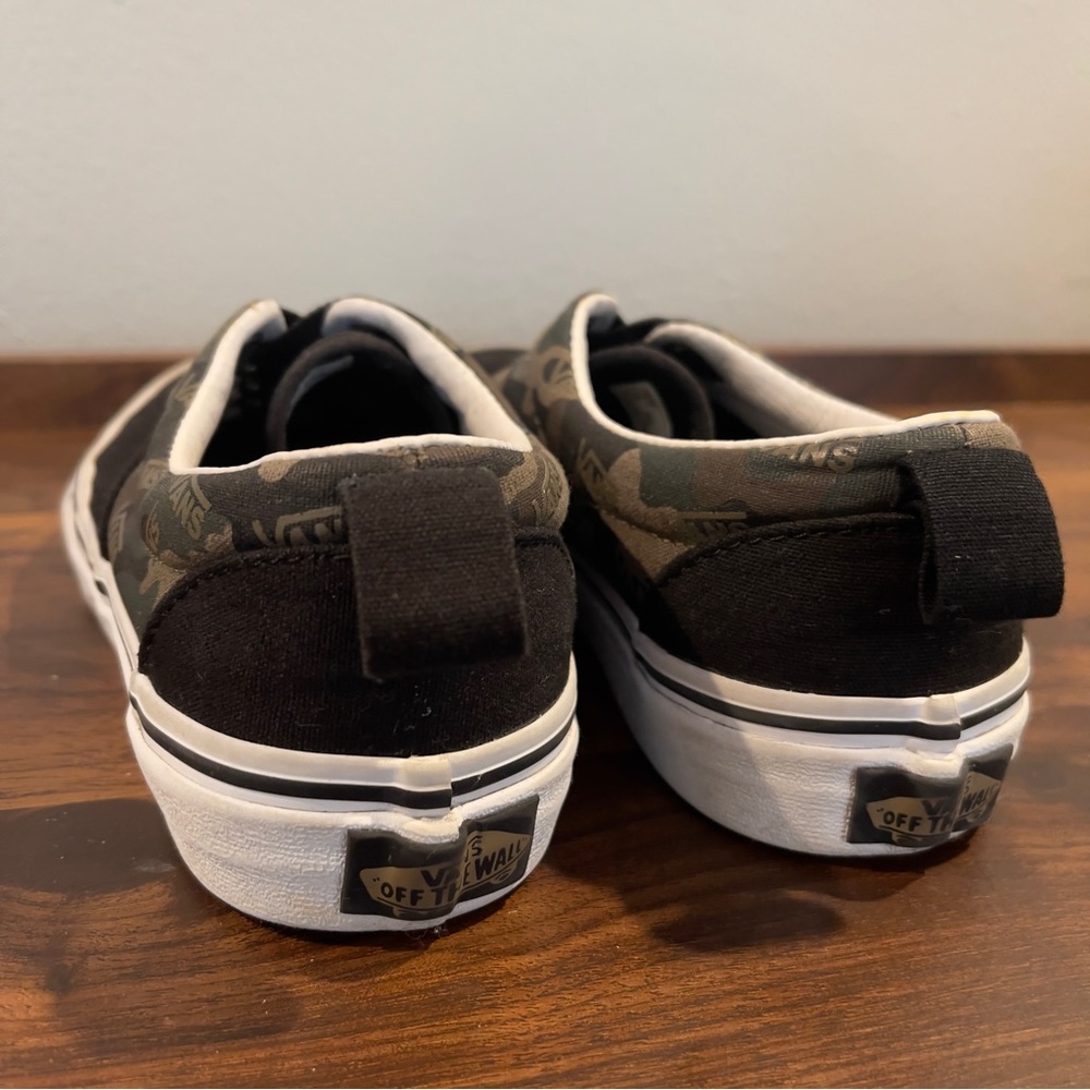 Vans Shoes Kids Black & Camo Size 3 - Picture 7 of 9